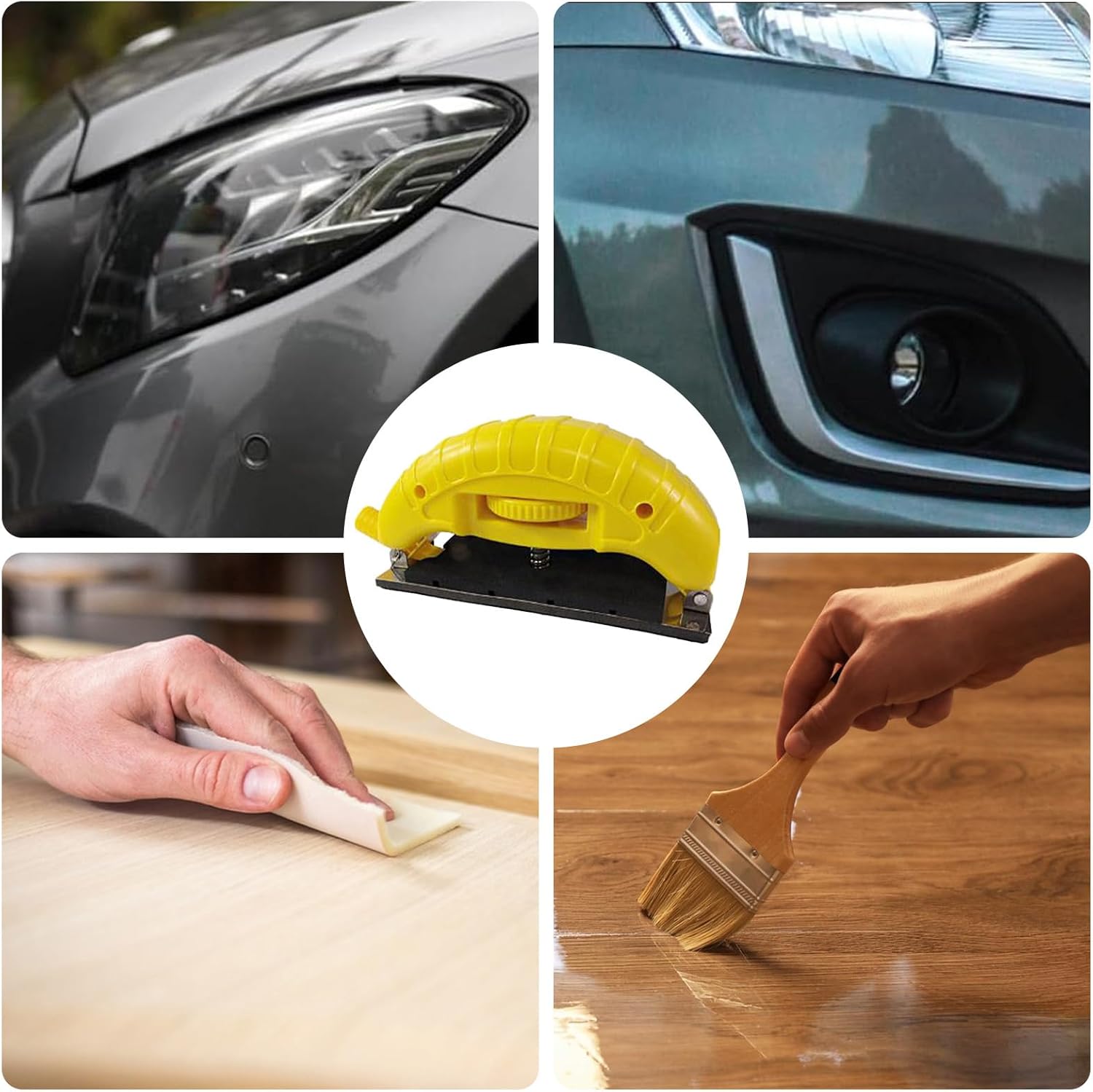 Sanding Blocks Auto Body | Block Sander - Adjustable Sander Attachment Ergonomic Handle Holder for Automotive Wet Dry Glass Paint Tile Metal Furniture
