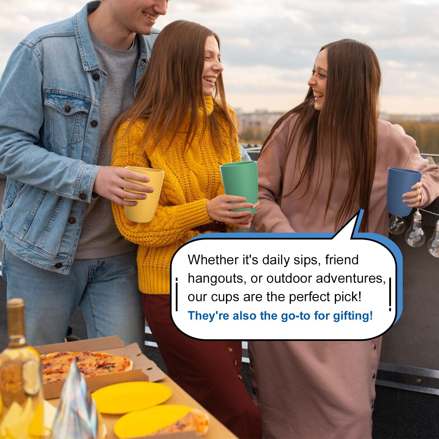 Homienly Wheat Straw Cups, Premium Alternative to Plastic Cup Set of 8, Unbreakable Lightweight Drinking Cups for Kitchen, Outdoor, RV, Microwave and Dishwasher Safe Drinking Glasses(12 OZ, Multi) - Image 7