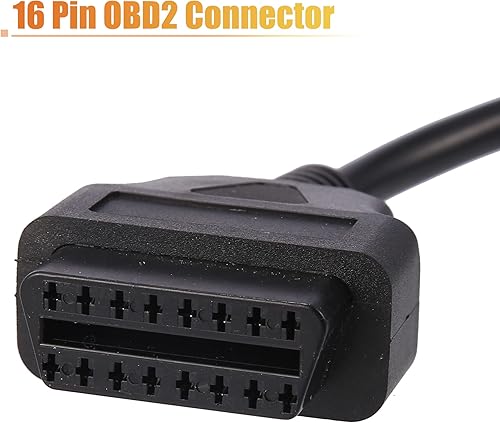Miniatura 5 de X AUTOHAUX 14.4 in 1.2ft 6 Pin macho a OBDII Cable hembra Cable adaptador de diagnóstico Cable de diagnóstico de la motocicleta OBD2 escáner