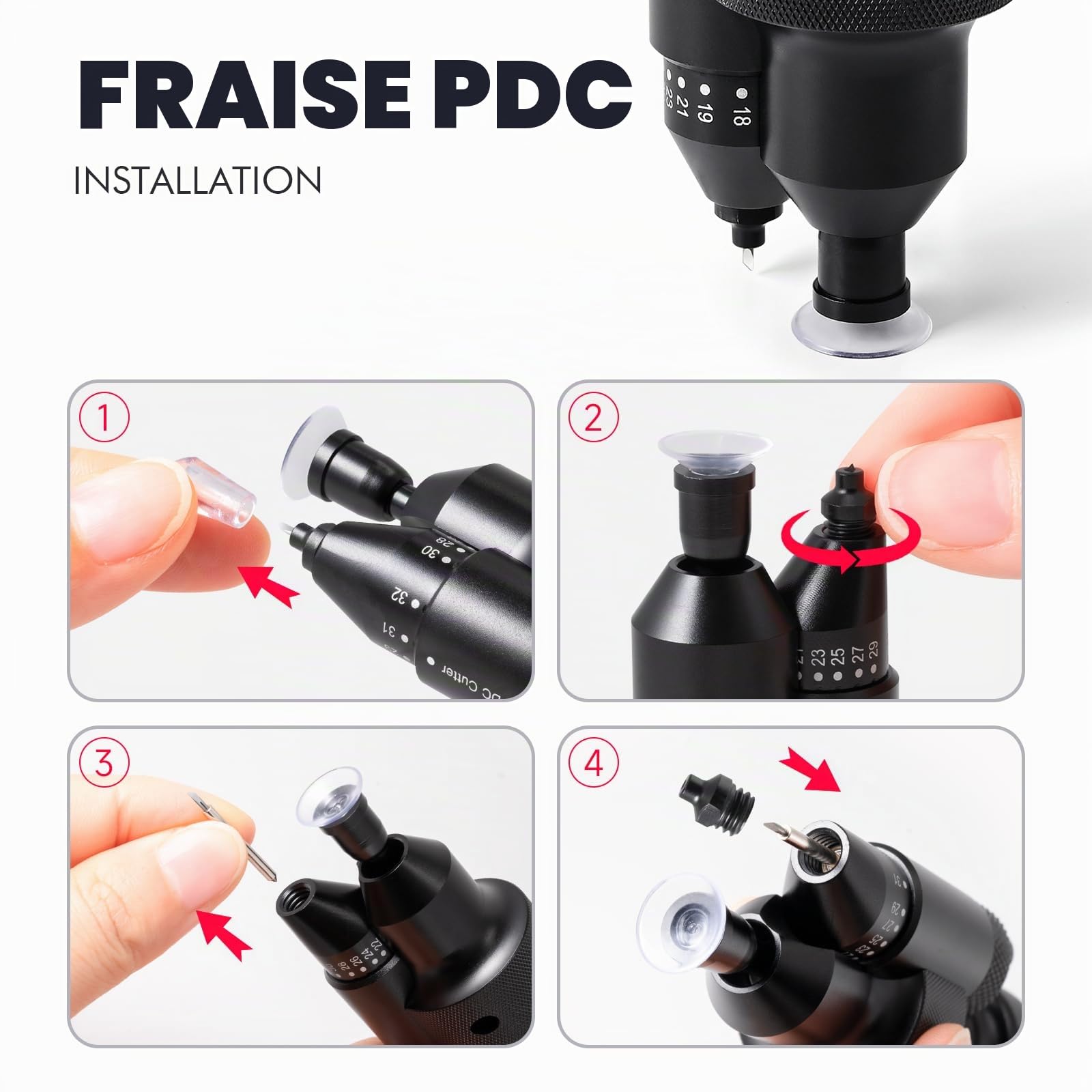 FOSHIO Couteau Outil de Coupe de Films pour vitre La Coupe des Trous, Coupe de capteur PDC de précision PPF, 18mm-32mm précis Trou de Radar de Voiture Loch Cutter