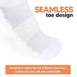 Viasox EasyStretch Diabetic Socks for Men & Women, Non Binding Top, Seamless Toe, Loose Fit (Black, Large)