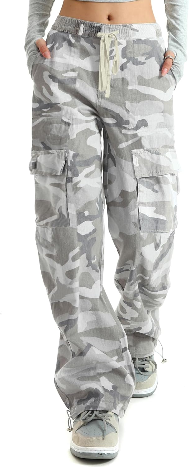 SESERAGI Cargo Pants Women Baggy Streetwear Y2K Drawstring Trousers Wide Leg Pants - Image 3