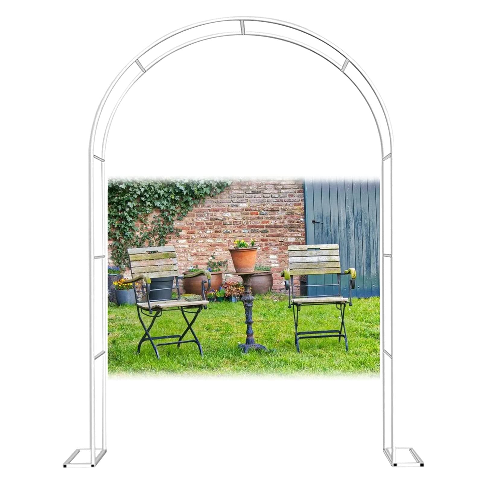 Tuinboog Metaal, Grote Rozenboog 1.2m tot 3.5m, Plant Klimplanten Bloemen Ondersteuning tuinieren loopbrug bogen, Wit/Zwart Trellis Pergola Prieel, voor Decor Bruiloft, Achtertuin, Patio, Gazon (Colo
