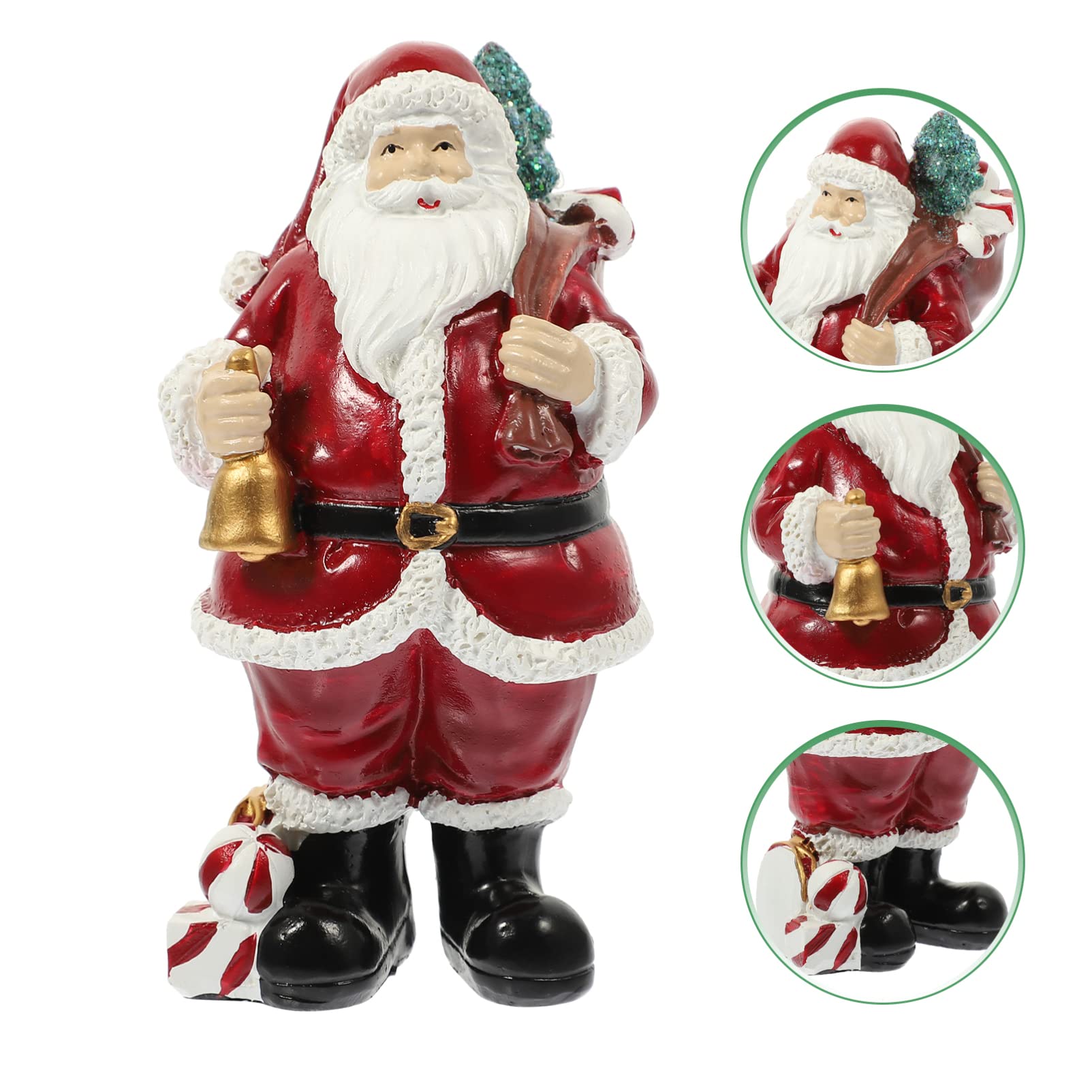 Abaodam 2stücke Weihnachtsmann Statue Aus Resin Festliche Weihnachtsdekoration Für Tisch Realistische Santa Claus Figurine Für Weihnachtsfeiern Und