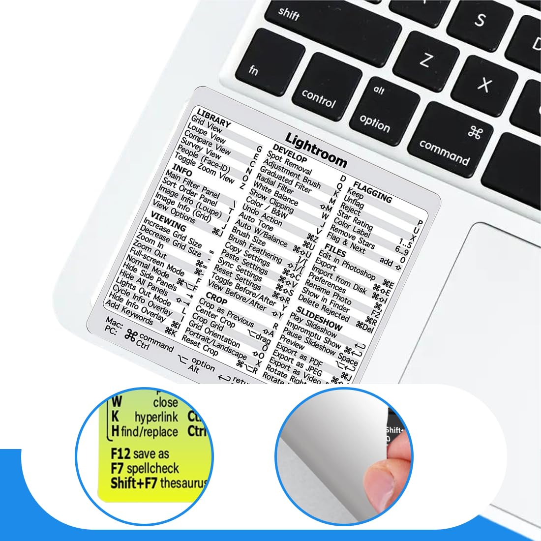 6 Adesivi Scorciatoie Tastiera Per Mac OS - Trasparenti E Impermeabili, 10x10 Cm - Foto 12