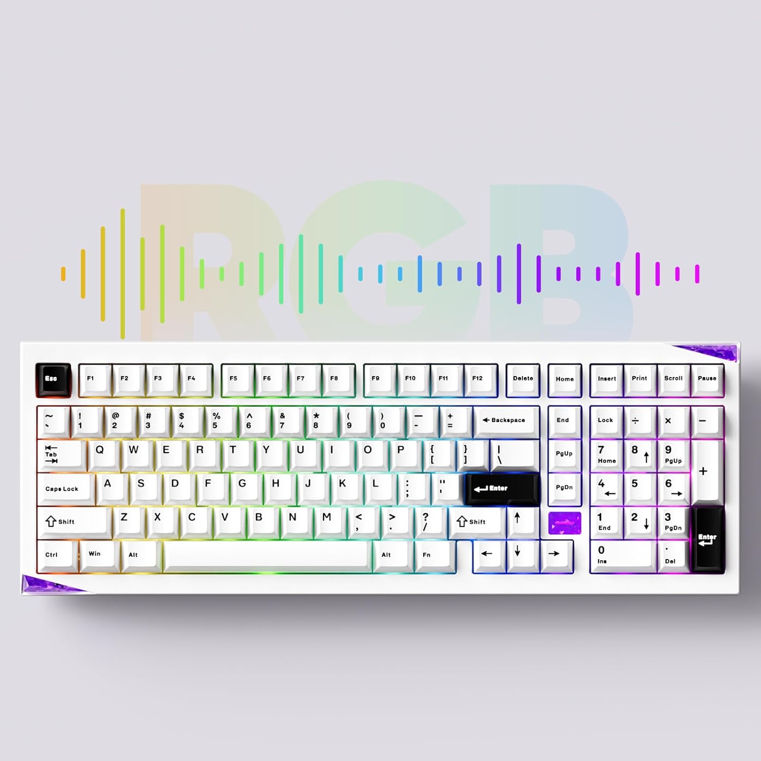 Akko Mineral 02 keyboard displaying various RGB lighting effects
