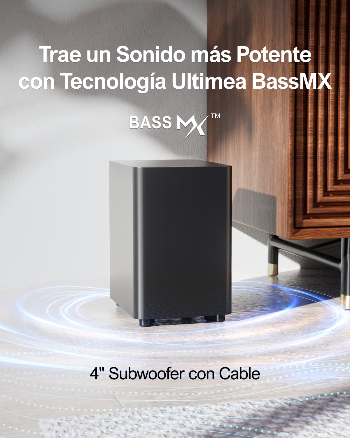 ULTIMEA 5.1ch Barra de Sonido TV, Soundbar y 2 Altavoces Surround, Control por Aplicación, Barra Sonido TV con Subwoofer, Barra de Sonido Bluetooth 5.3, Opt/AUX, Potencia Máxima de 250W, Aura A30