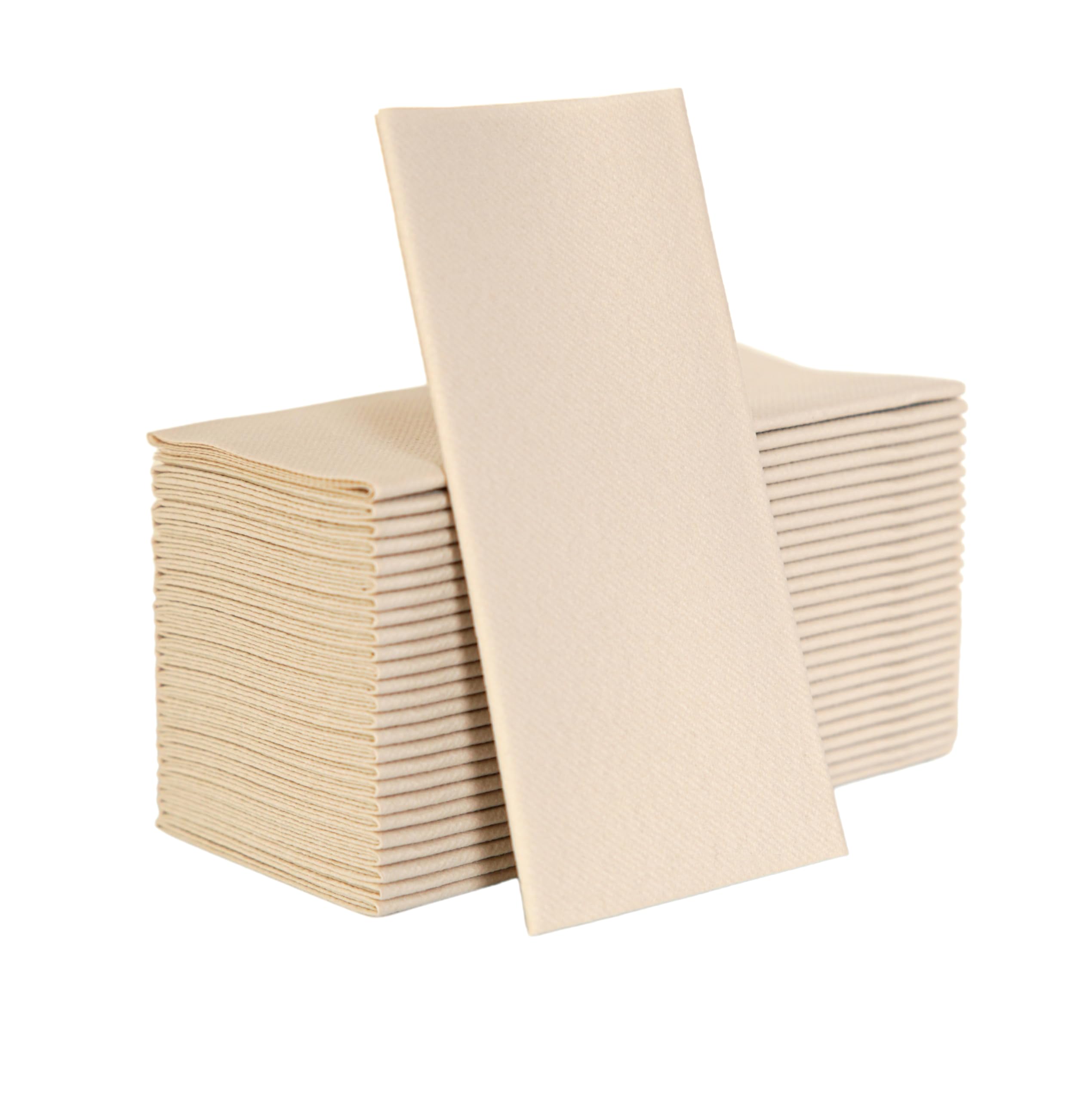 Servilletas de papel beige | Servilletas desechables de lino para invitados | Toallas de mano | Toallas de mano | Servilletas de papel suaves y absorbentes para cocina, baño, fiestas, bodas, cenas |