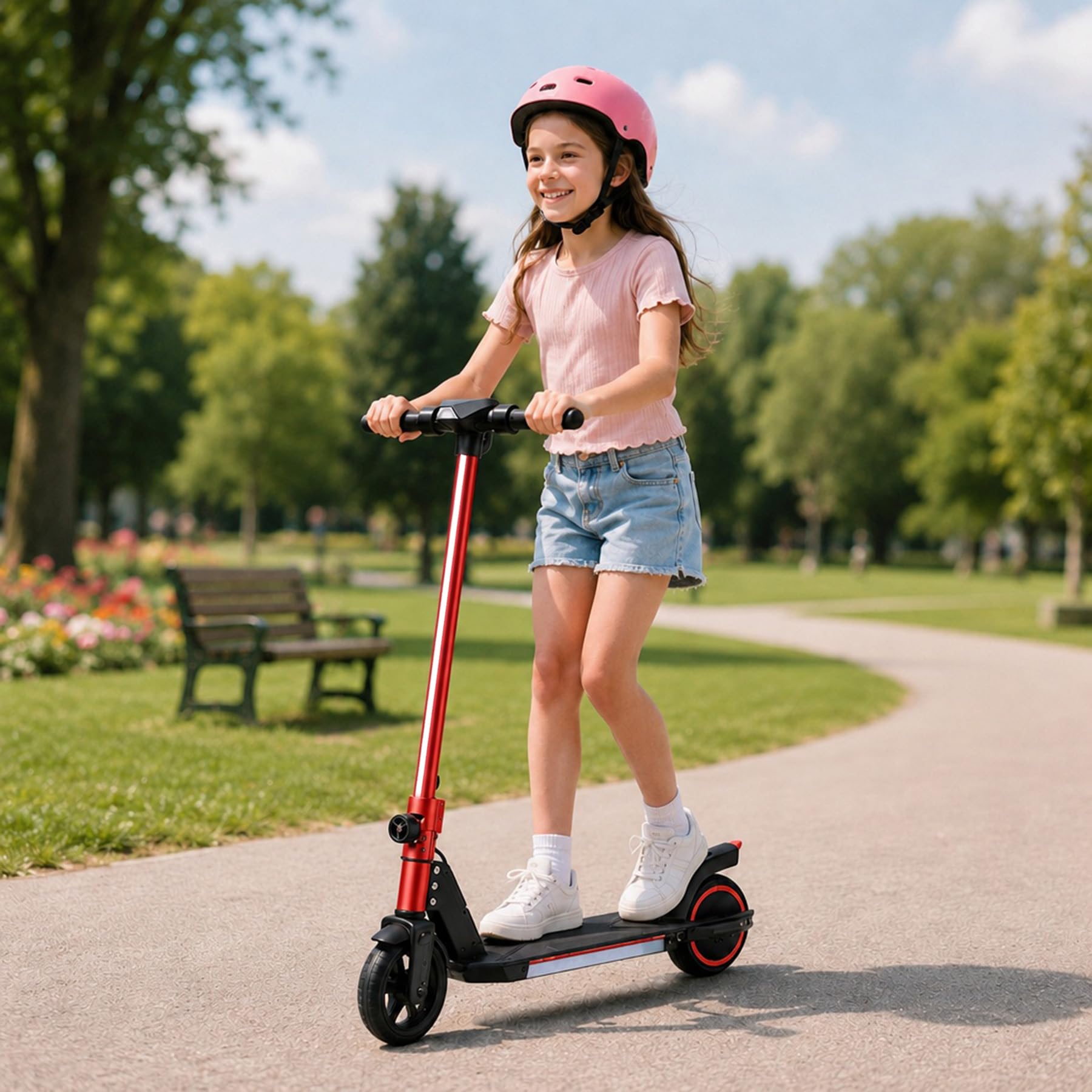 ORYXEARTH Trottinette Electrique Enfant 6-16 Ans, Pliable, Double Frein, Vitesse Max 16 km/h, écran LED lumière, Légère, montée Facile, Trottinette électrique Enfant ado