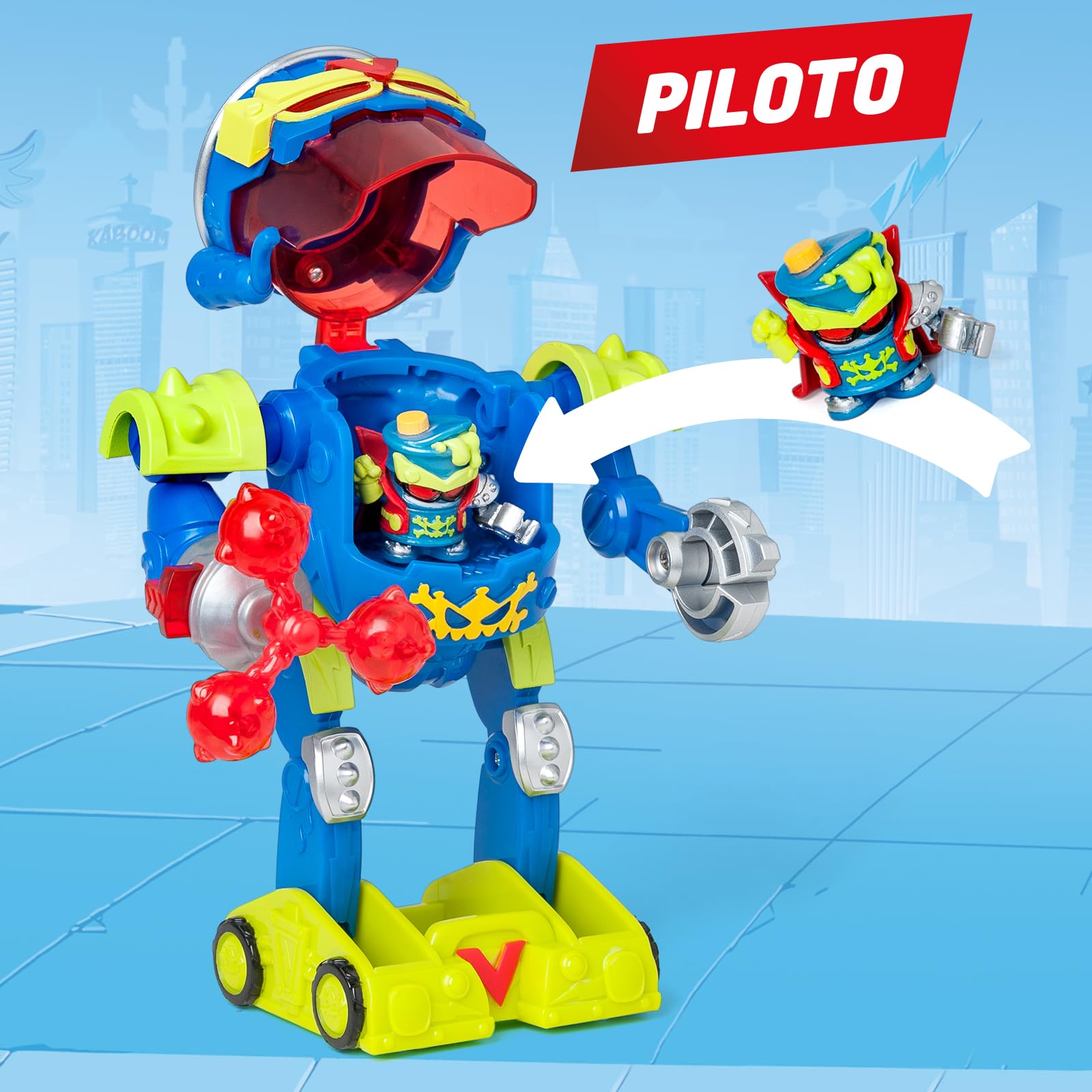 SUPERTHINGS – Ultra Striker Mr. King. Robot Ultra Striker de Mr. King de la Serie de TV “SuperThings Kazoom Power”. Contiene 1 Ultra Striker Robot, 1 Mr. King Exclusivo