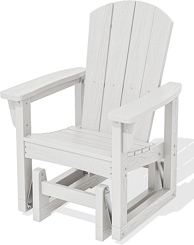 Vista 28 de SERWALL Silla Planeadora para Exteriores, Silla Planeadora de Patio HDPE Balancín Resistente a Todo Clima para Exteriores, Negro