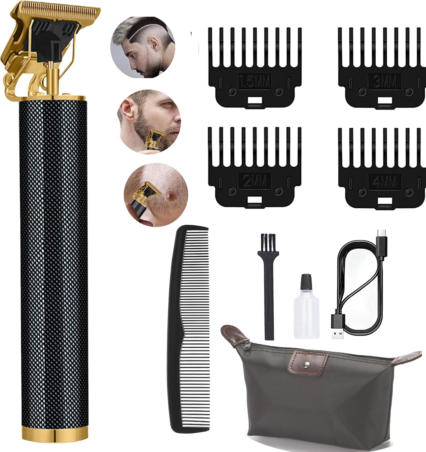 Keposon Beard Trimmer & Hair Trimmer for Men,Cordless Hair Clippers for Cutting,Rechargeable T-Blade Trimmer, Mustache Trimmer for Detailing & Outlining,Bettery Operated Mens Trimmer Gifts