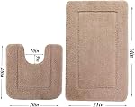 Pauwer Ensembles de tapis de salle de bains 2 Pièce, Mats de bain antidérapants pour salle de bains, Rugs de salle de bain en microfibre absorbante, Rog de bain lavable en machine avec Rug de toilette en U pour baignoire, Douche
