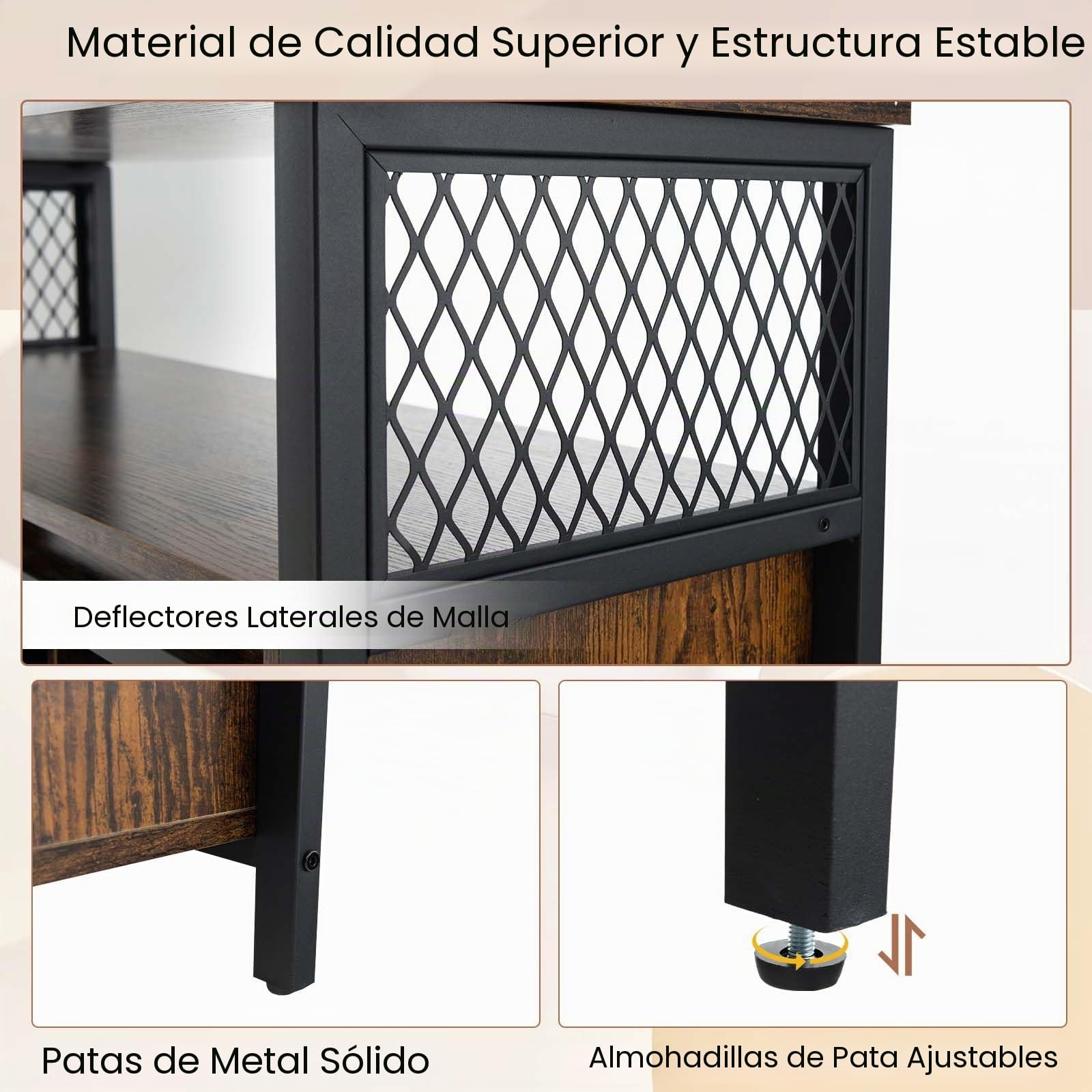 GOPLUS - Mueble de almacenamiento de cocina con 2 puertas correderas, aparador de cocina estilo industrial con 6 compartimentos abiertos y patas ajustables para sala de estar, cocina, 100 x 33 x 88 cm
