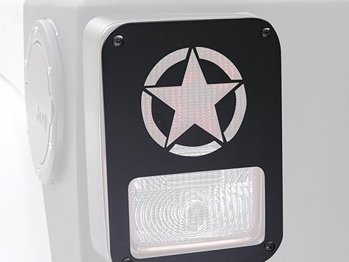 Miniatura 4 de Hooke Road JK Wrangler - Protector de luz trasera, cubierta de luz trasera de cinco estrellas para Wrangler JK y Wrangler Unlimited 2007-2018, par
