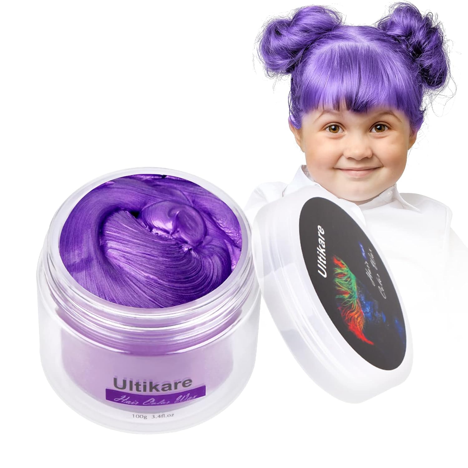 Color Wax for Natural Hair Temporary, Ultikare Hair Color Wax Purple Hair Dye