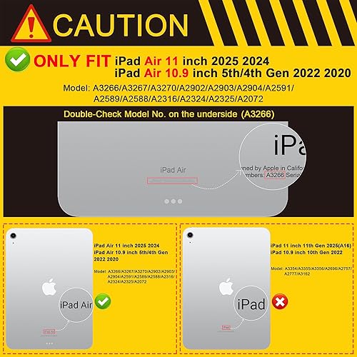 Miniatura 2 de MEEgoodo Funda para iPad Air de 54 generación de 10.9 pulgadas 2022 2020 con parte trasera transparente y cubierta de marco de TPU a prueba de