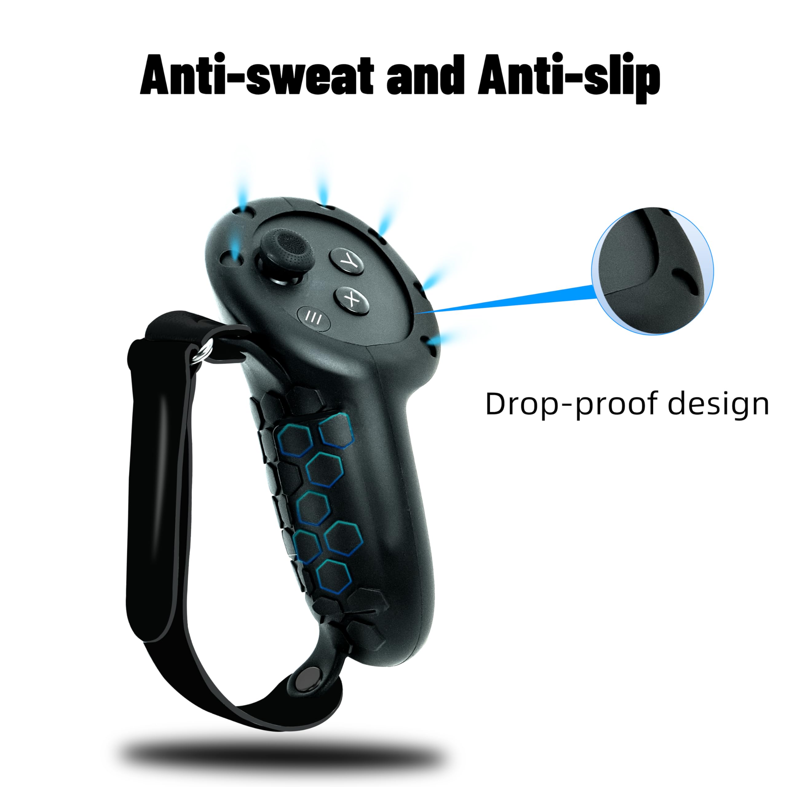 BeisDirect Accesorios de cubierta de silicona VR para Meta Quest 3, juego 10 en 1 de silicona VR, almohadilla de cubierta facial con tapa de lente, cubierta de agarre para controlador con apertura de — view 6