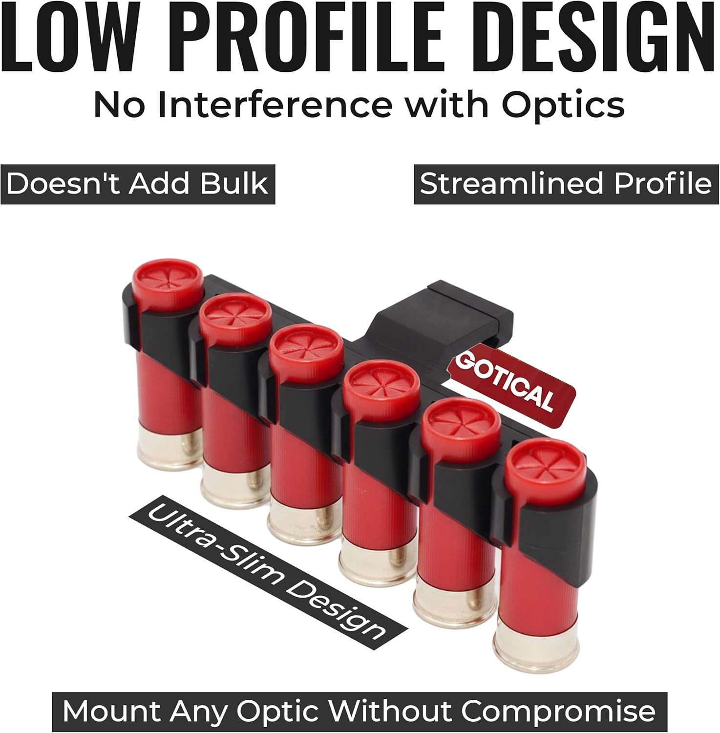 Gotical 12 G a Picatinny Side Saddle Ammo Holder, Designs for Picatinny Platform No Additional Installation Required Holding 6 - Shell Light Weight 9 oz