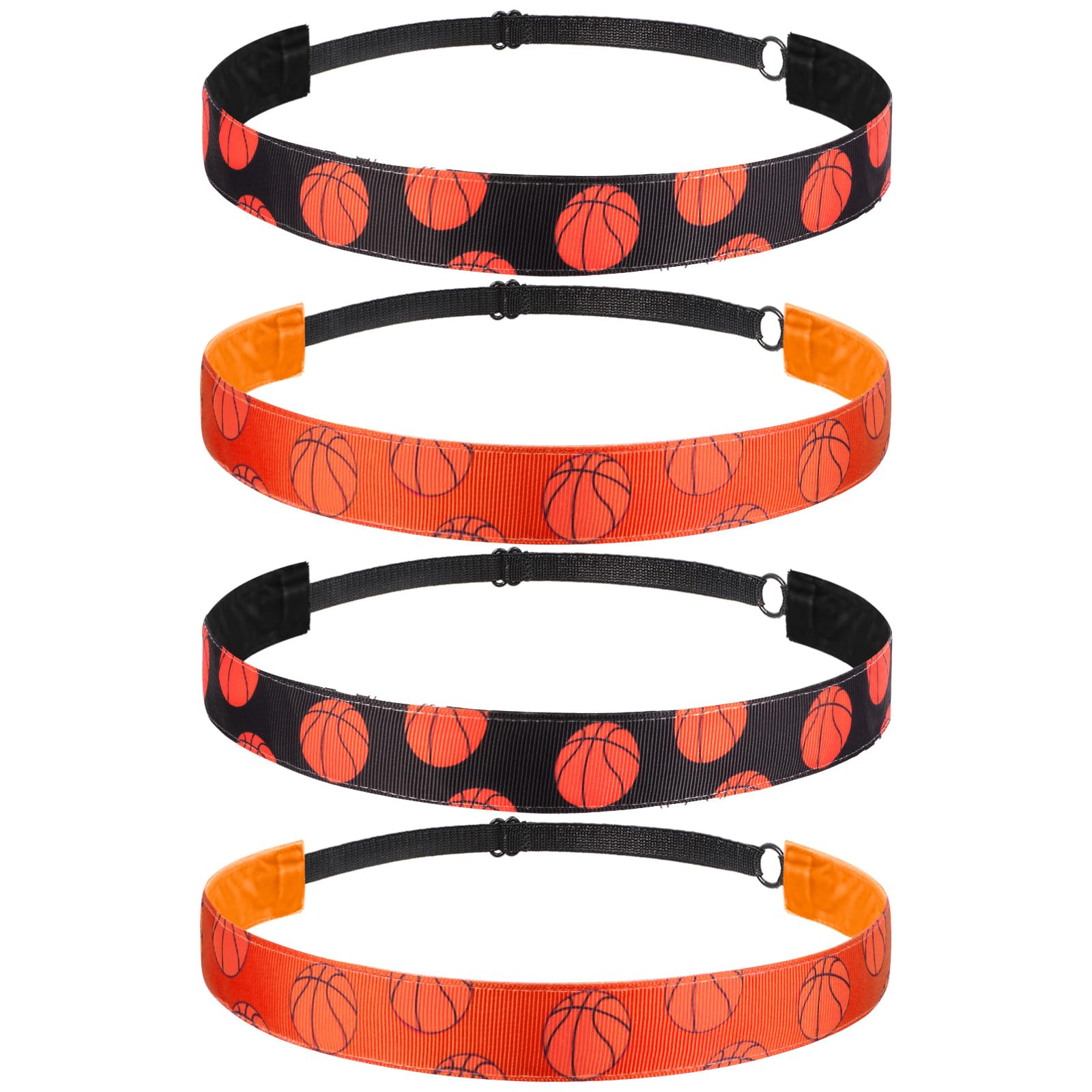 SATINIOR 4 Pcs Basketball Headbands for Girls Women Sports Non-slip Headbands Adjustable Sports Hairband Basketball Accessories Team Gifts Party