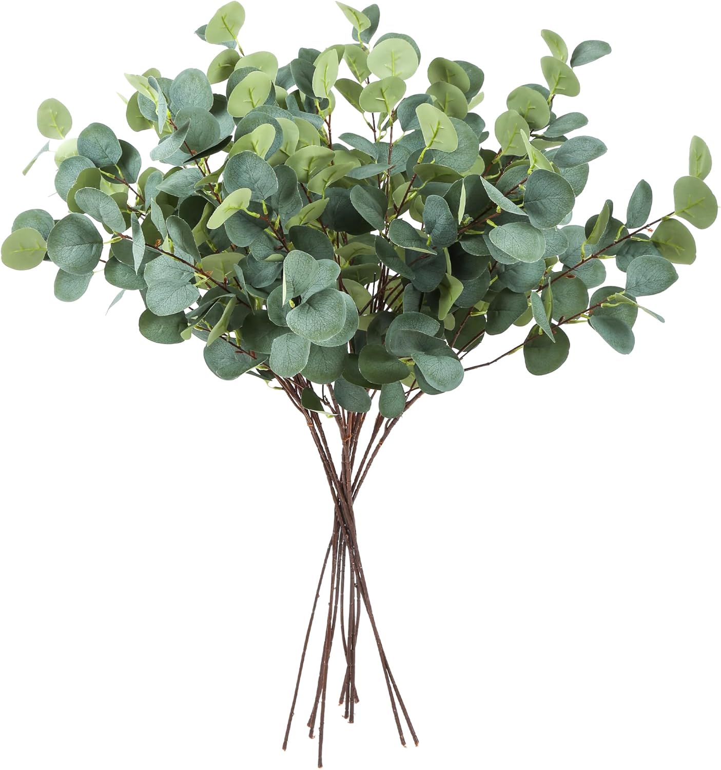 10Pcs Artificial Greenery Long Stems 37" Fake Olive Branches for Vase Wedding Bouquet Centerpiece Flower Arrangement Home Office Spring Decoration (10Pcs Eucalyptus)