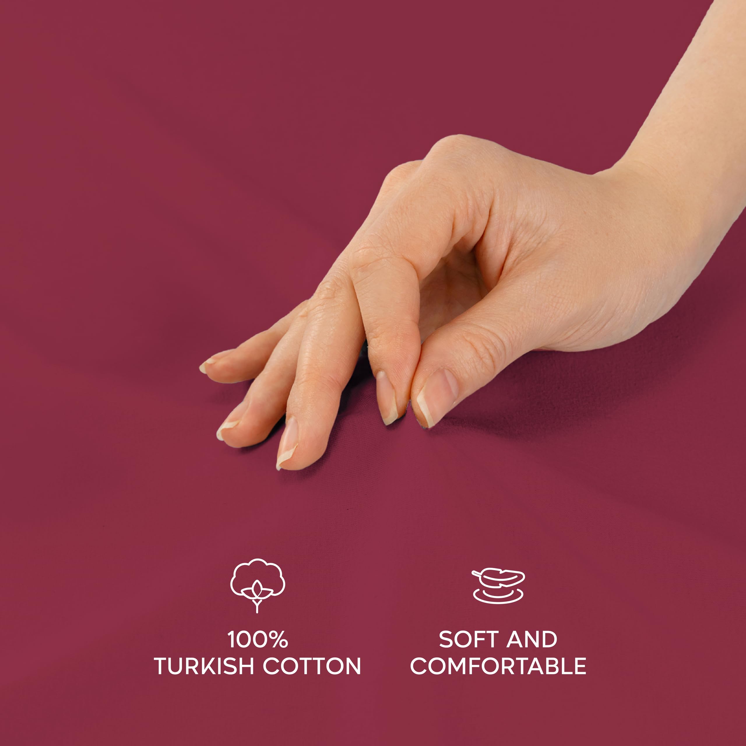 Poszewka Twinzen® 30x30 cm (zestaw 2 szt.) - 100% bawełna Jersey 150 GSM - Burgundowa - Poszewka 30x30 cm - Poszewka na poduszkę zapinana na zamek błyskawiczny - Certyfikat Oeko-Tex