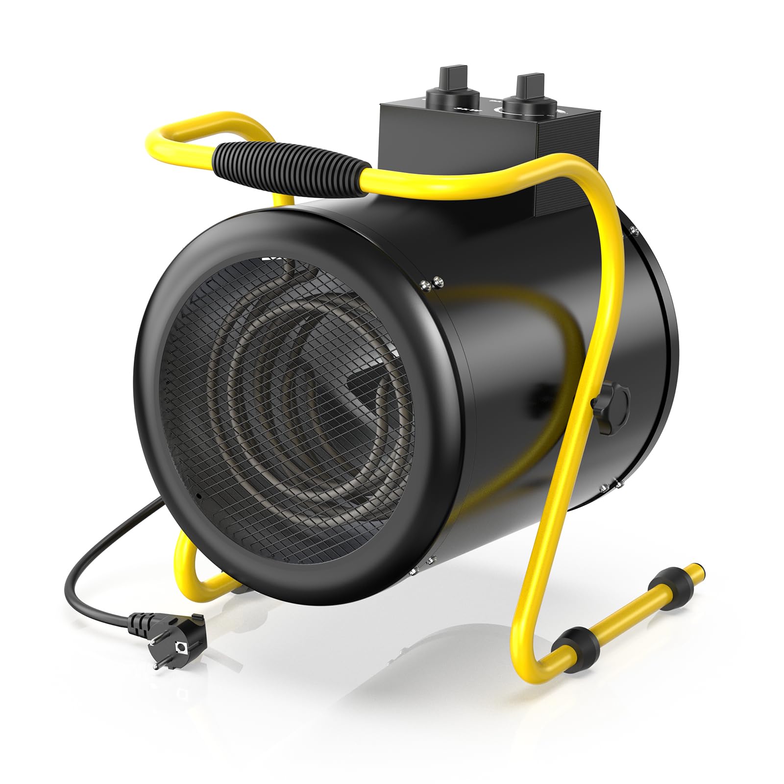 Stufetta Elettrica Industriale 3000 W Termoventilatore, Nero | Riscaldatore Elettrico Portatile, Termostato & Ventilazione, Protezione da Surriscaldamento per Officina, Garage e Cantiere