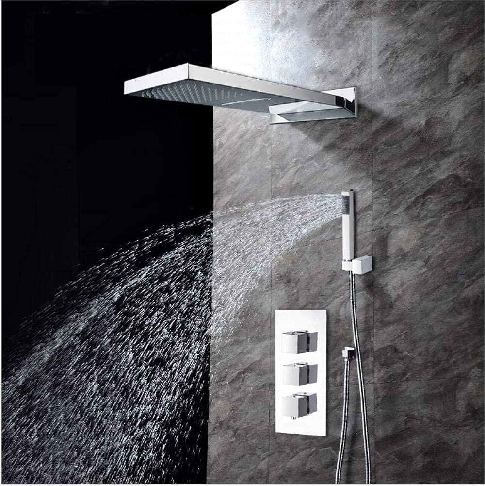 Douche de tête en acier inoxydable avec robinet douchette à main jet massage