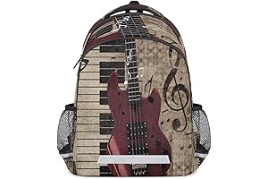 Vintage Piano Music Note School Backpack for Boys