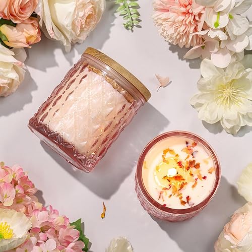 Miniatura 4 de Paquete de 2 velas perfumadas con rosas para decoración del hogar, velas de cera de soja natural de 6.5 onzas, velas de San Valentín para el hogar,