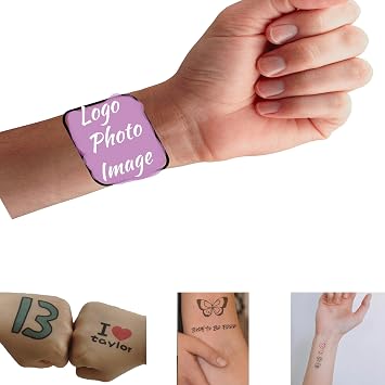 Custom Temporary Tattoo stickers for Gifting - Make Your Own Temporary Tattoos - Tattoo Stickers for Men & Womenphoto-text,M