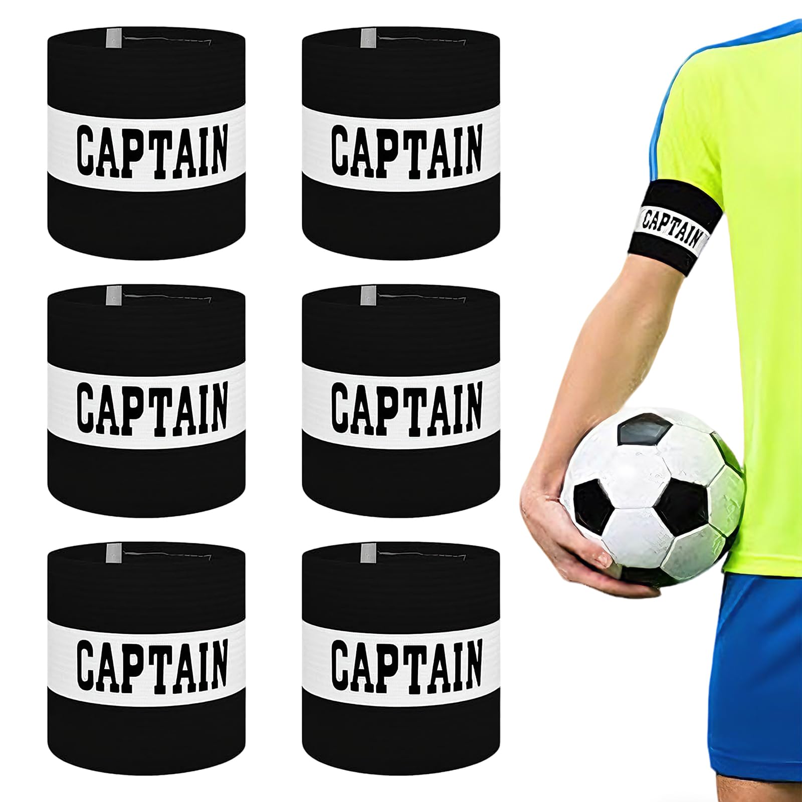 Cjytdkj Captain Armbands Footbal, 6pcs, Adjustable, Comfortable Elastic