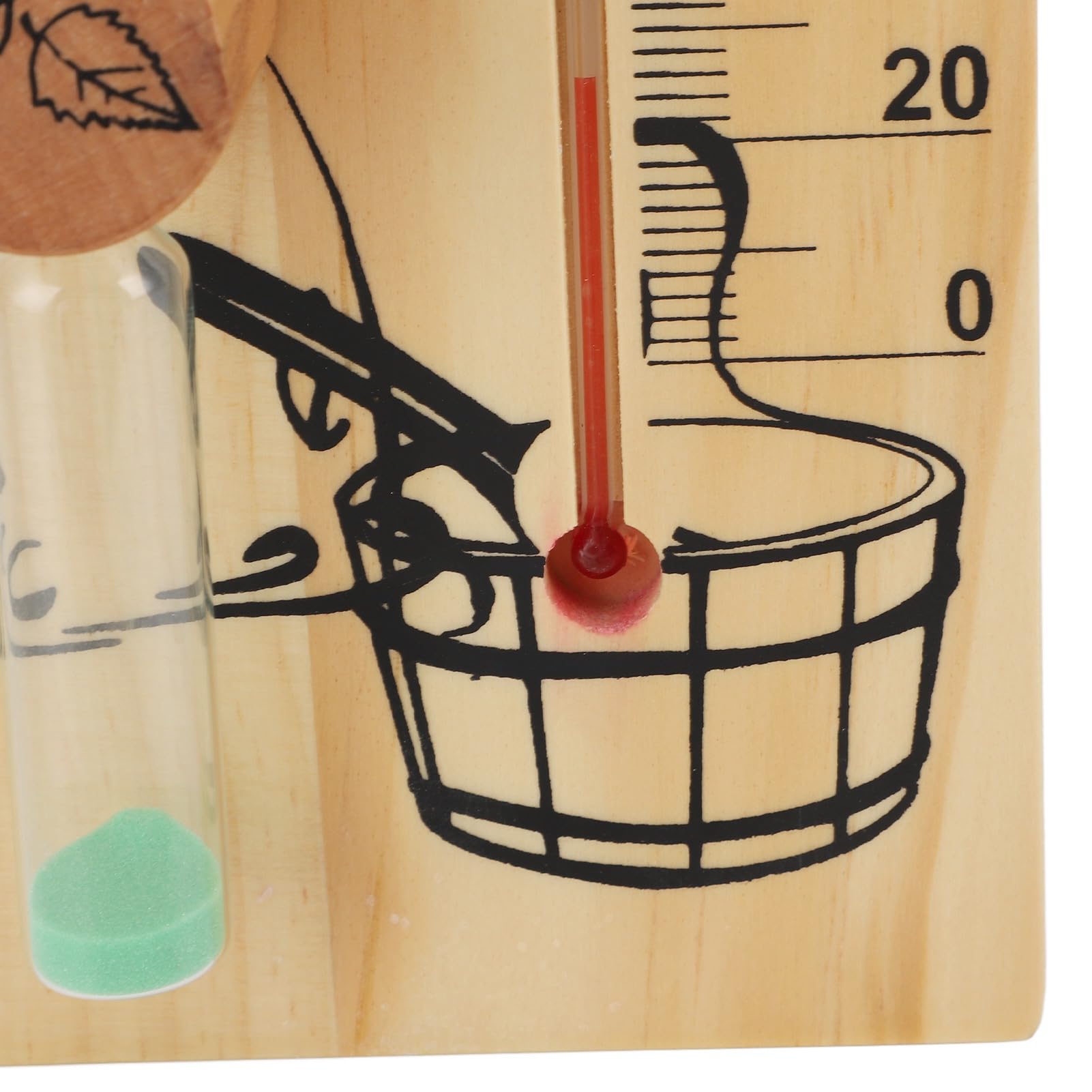 Dioche Sauna i Timer Termometr do Sauny Klepsydra 15-minutowy Zegar Piaskowy - Dokładny Wskaźnik Temperatury 0-140°C do Saun - Trwała Konstrukcja ze Złotego Drewna - Niezbędne Akcesoria Sauny