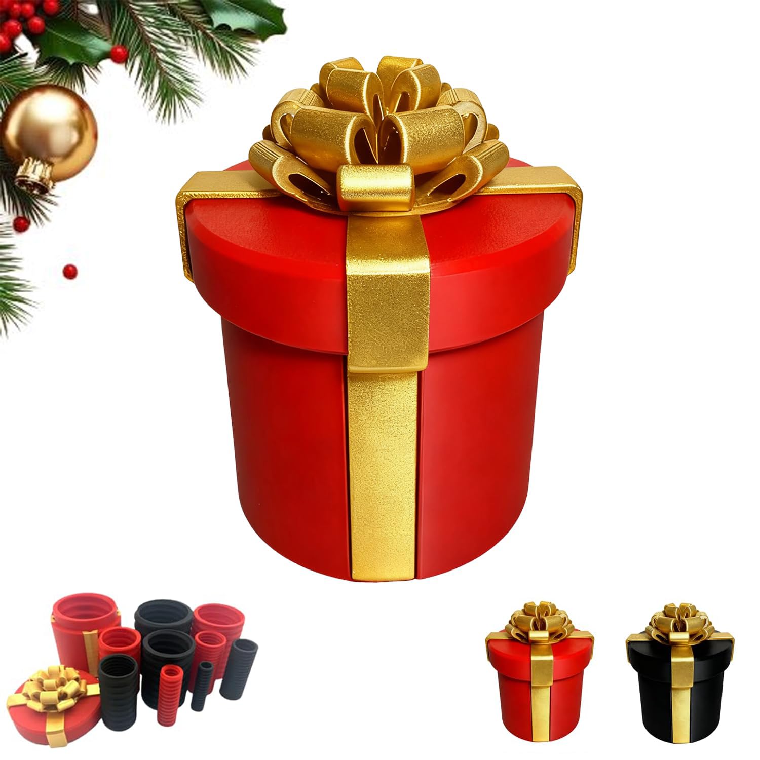 UKM Annoying - Caja de regalo de tornillo anidado, reutilizable, divertida caja de regalo para Navidad, elefante blanco y cumpleaños, para dinero en efectivo y tarjetas de regalo (rojo)