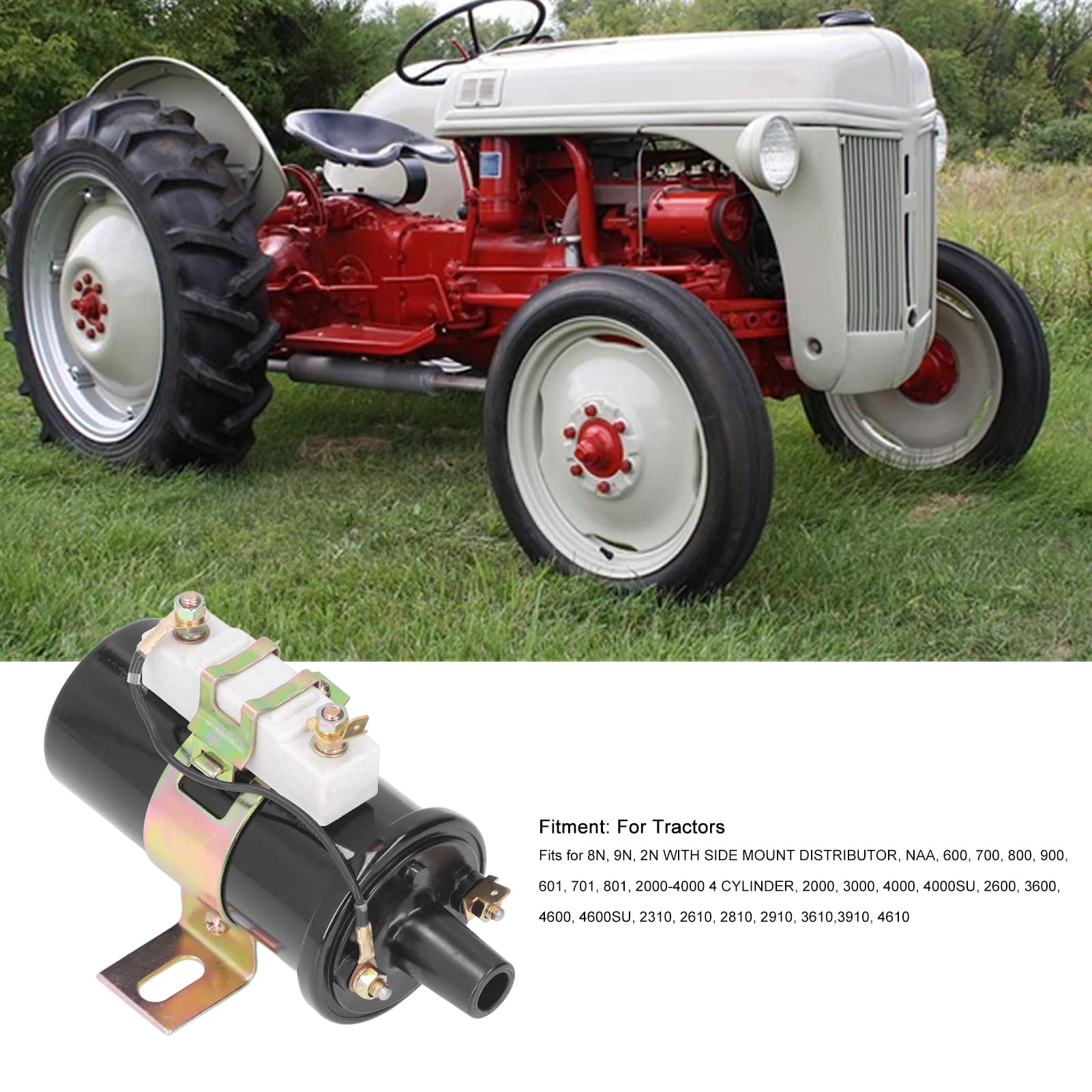 OUKENS Bobina di accensione, sostituzione della bobina di accensione del motore elettrico del trattore da 6 o 12 volt per 8N 9N 2N 600 700 800+