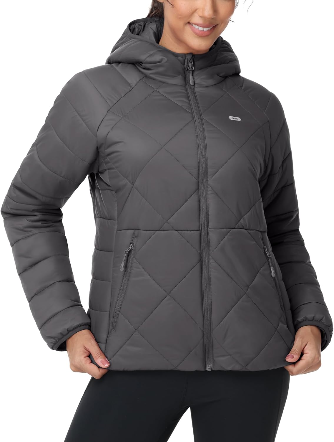 MIER Womens Puffer Jackets, Lightweight Packable Quilted Winter Coat with Hood，Water Resistant Warm Puffy Jacket for Travel