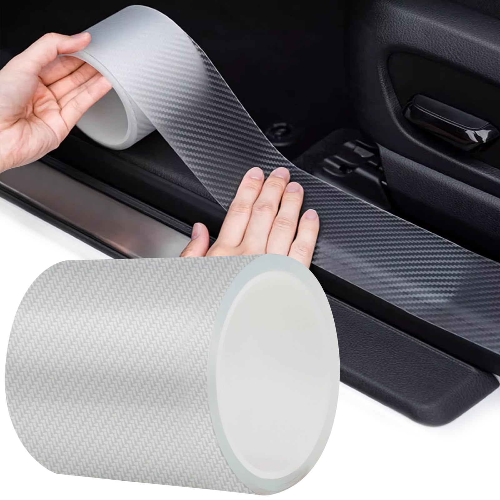 Pellicola Protezione Auto In Fibra Di Carbonio - Adesivo Antigraffio Per Portiere E Paraurti - Foto 11