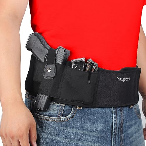 Miniatura 1 de NUPERT Cinturones de correa para el vientre para hombres o mujeres ocultos  Compatible con Gun Smith and Wesson Bodyguard, Glock 19, 17, 42, 43,