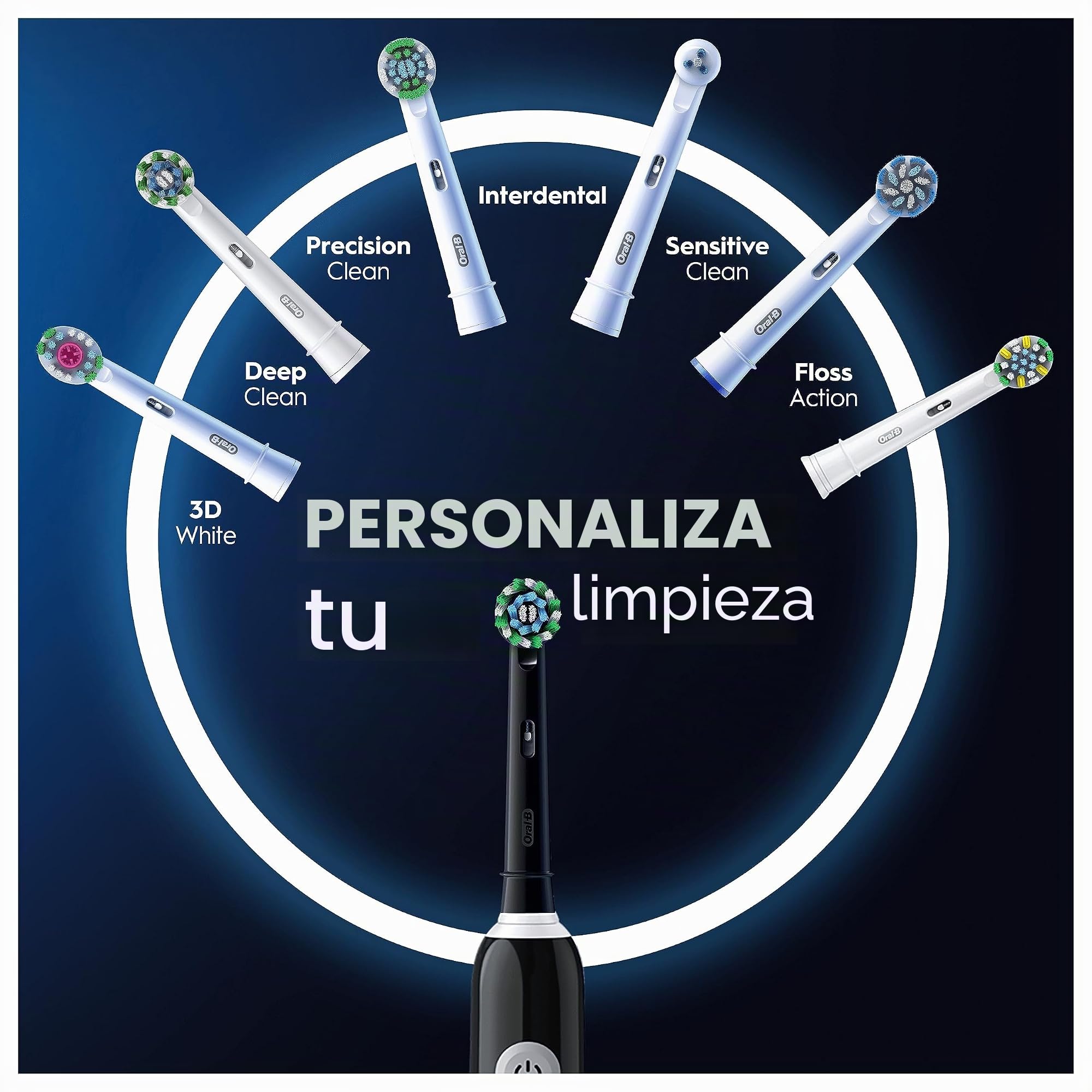 Oral-B Cepillo de dientes eléctrico Pro 1 para adultos, Oral B Cepillos de dientes eléctricos para adultos, con limpieza 3D, 1 cabezal de cepillo de dientes, control de presión de encías, enchufe