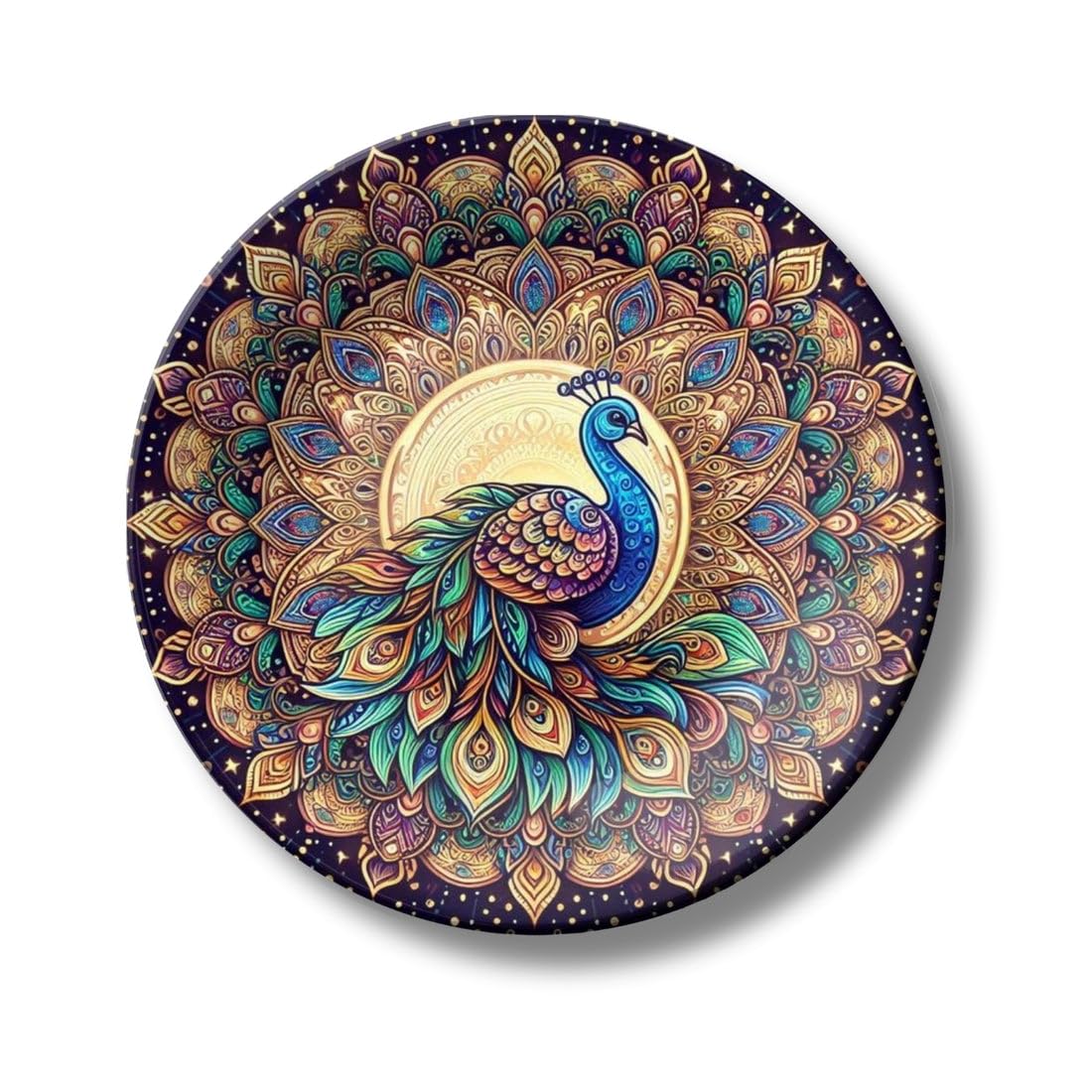Adorvue Royal Peacock Mandala Decorative Wall Plate | Vibrant Peacock Wall Art Décor | Premium Ceramic Indian Ethnic Wall Hanging for Living Room, Bedroom, Hallway, Office, Café & Home Decoration 8″-image-34