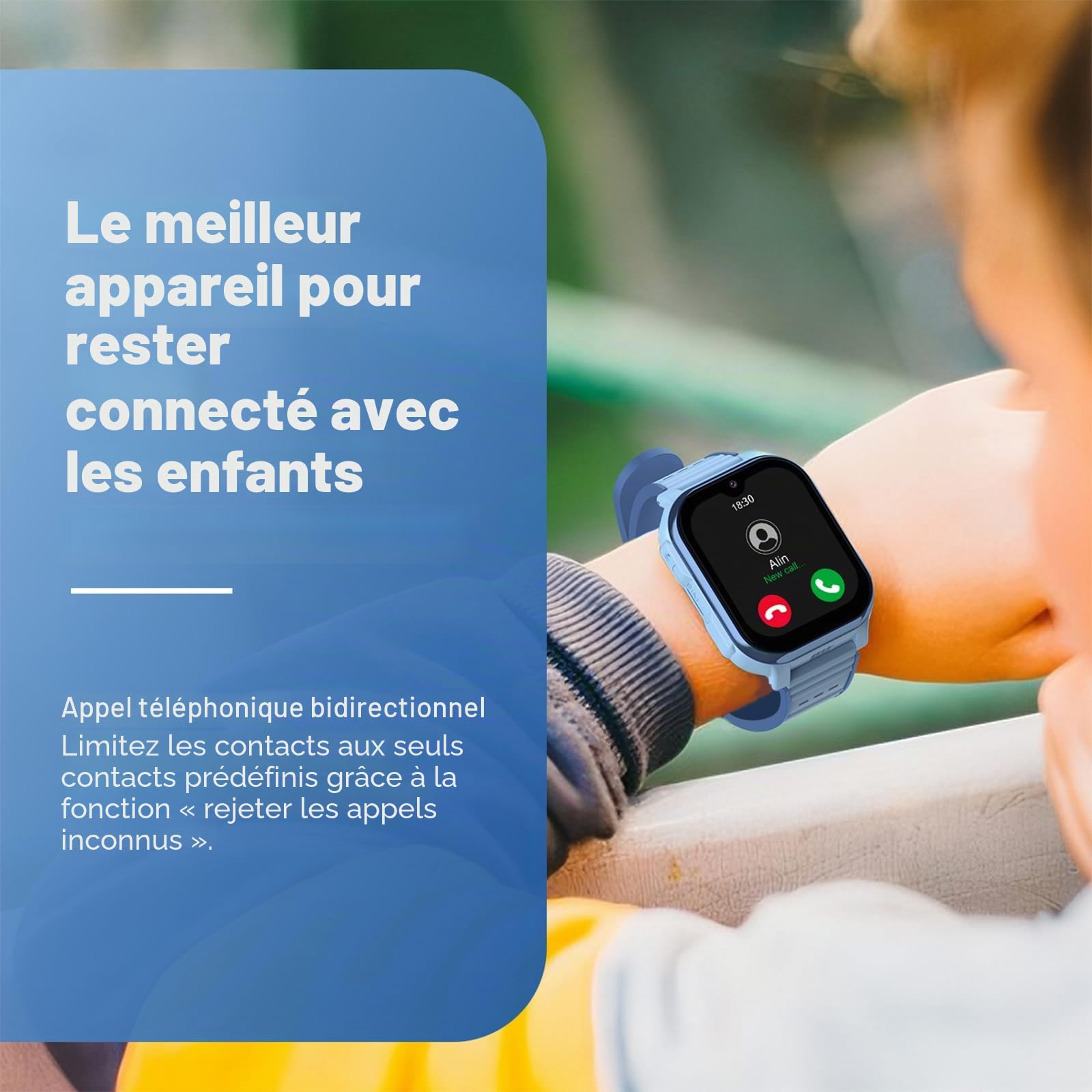Montre Connectée Enfant 4G pour Fille Garçon Montre Intelligente avec GPS WiFi Appel Vidéo Chat Familial SOS Caméra Étanche Mode Classe, Smartwatch Téléphone Enfants Cadeau pour 4-12 Ans (Bleu)