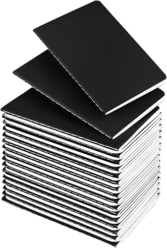 Lzerking Mini bloc de notas a granel paquete de 36 cuadernos pequeños de bolsillo, cuadernos de tapa negra de 3.5 x 5.5 pulgadas, 30 hojas60