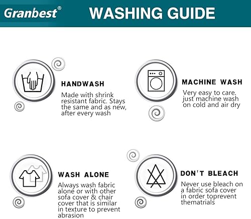 Miniatura 8 de Granbest Fundas de cojín gruesas y duraderas para sofá de sofá, protector de muebles para cojines individuales (cojín de sofá biplaza, beige)