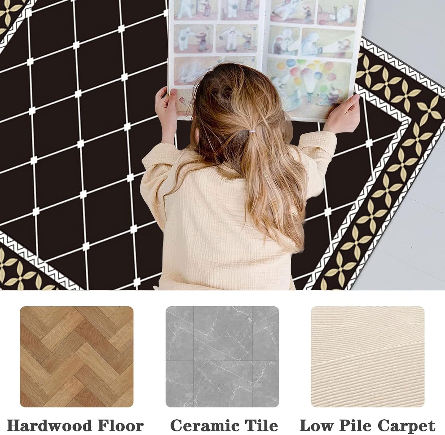 Hardwood Floor Chair Mat for Office Computer Gaming Rolling Chair Protection 160 x 200 cm Anti Slip Scratch Resistant Multi Purpose Low Pile Carpet Floor Protector
