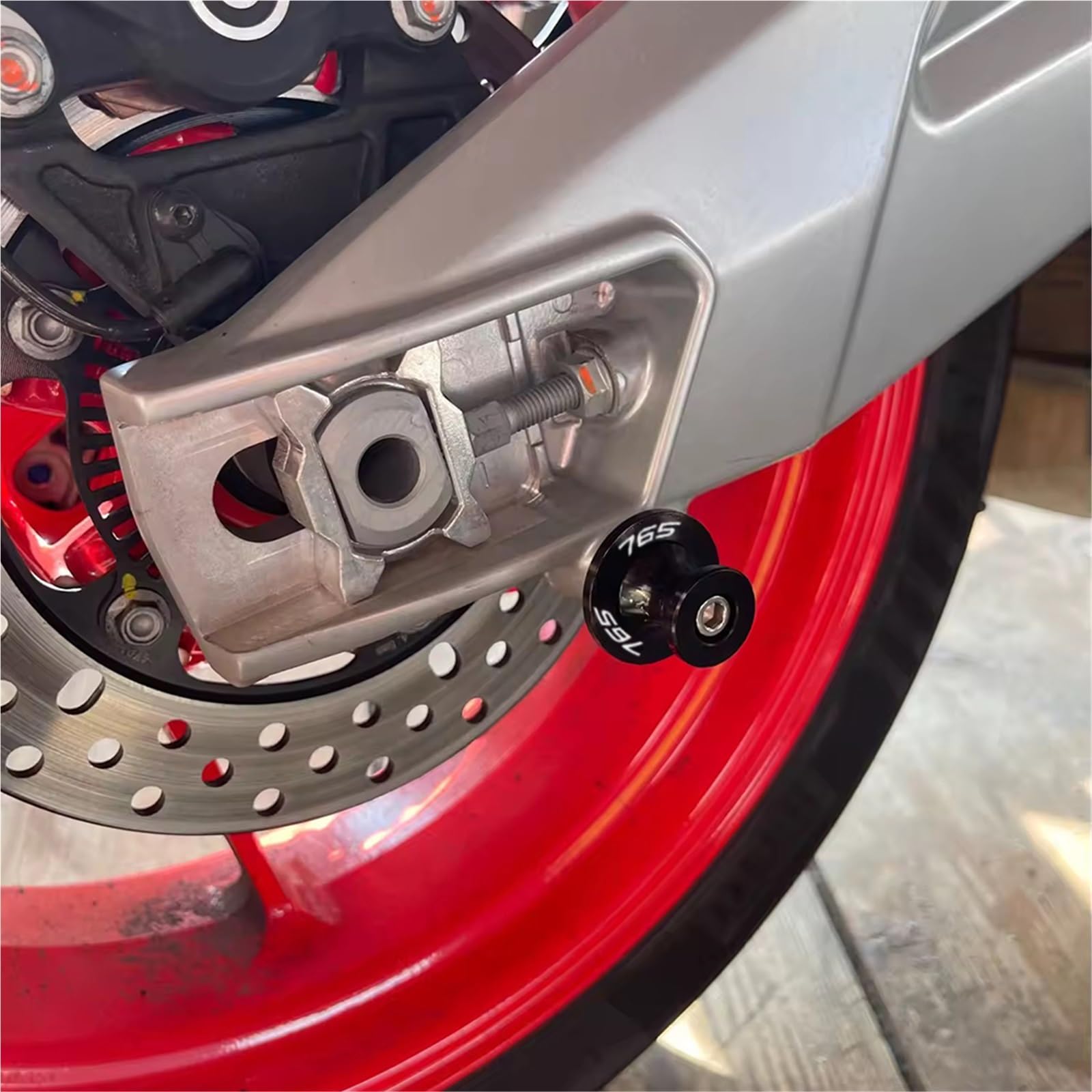 For Triumph Street Triple 765 RS SR 765RS 765R Street Triple 675 Trident 660 CNC Moto Bras Oscillant Bobines Curseurs Support Vis(Gold-765)