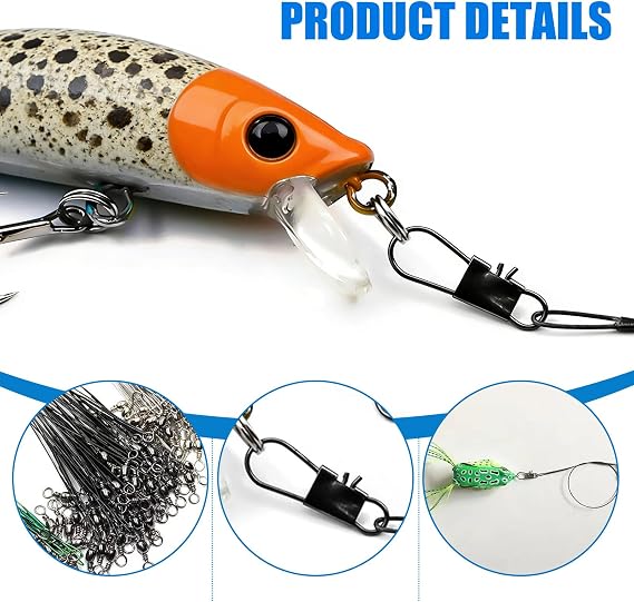 25 Pcs Lure Wire Traces for Pike & Zander Fishing, 30cm Steel Leaders with Swivels for Spinning
