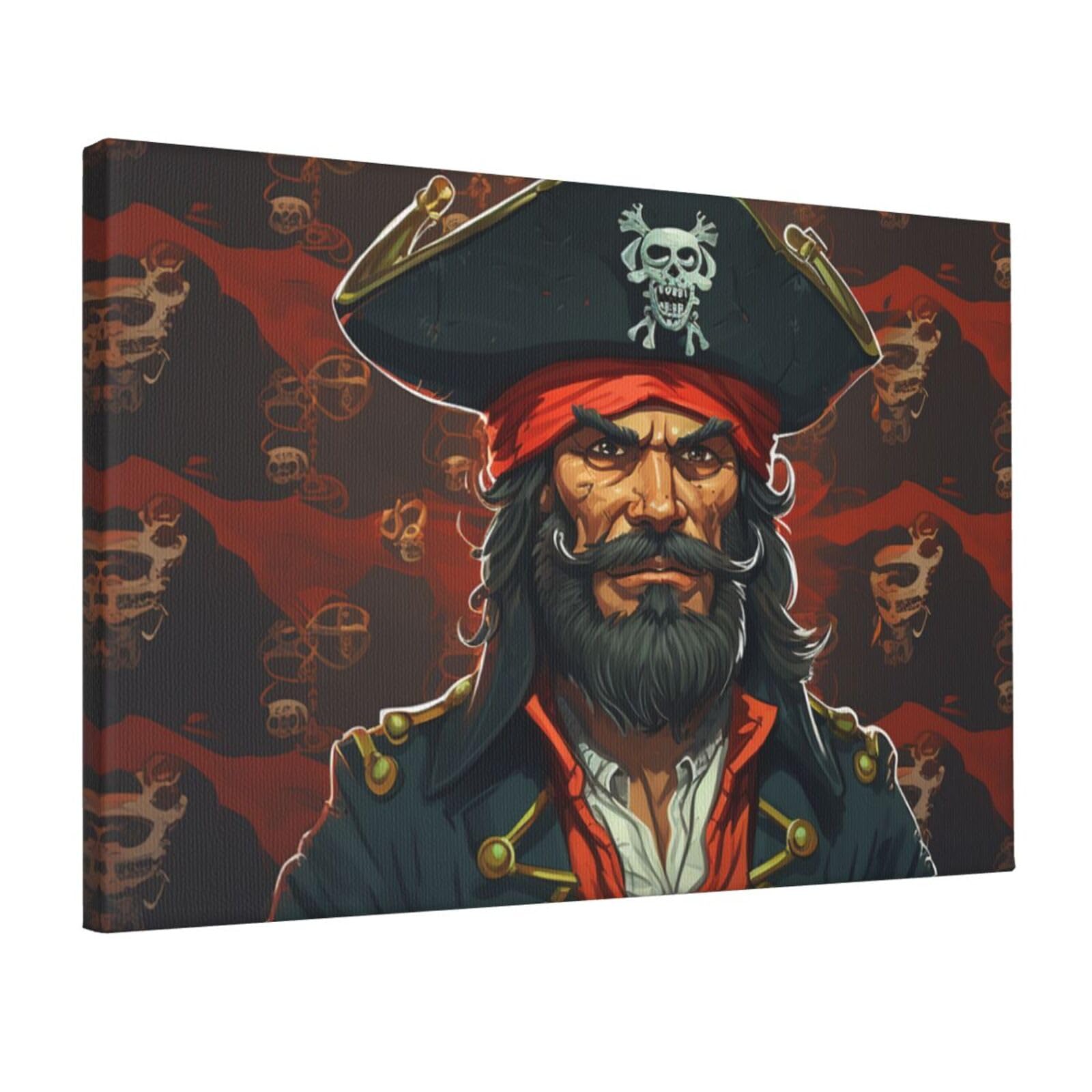 Canvas Wall Art for Living Room Wall Decor 12"x18" Modern Artwork Painting Pictures Hanging Canvas Prints Pirate Captain Aesthetic Wall Art for Bedroom Bathroom Office Wallart Decor
