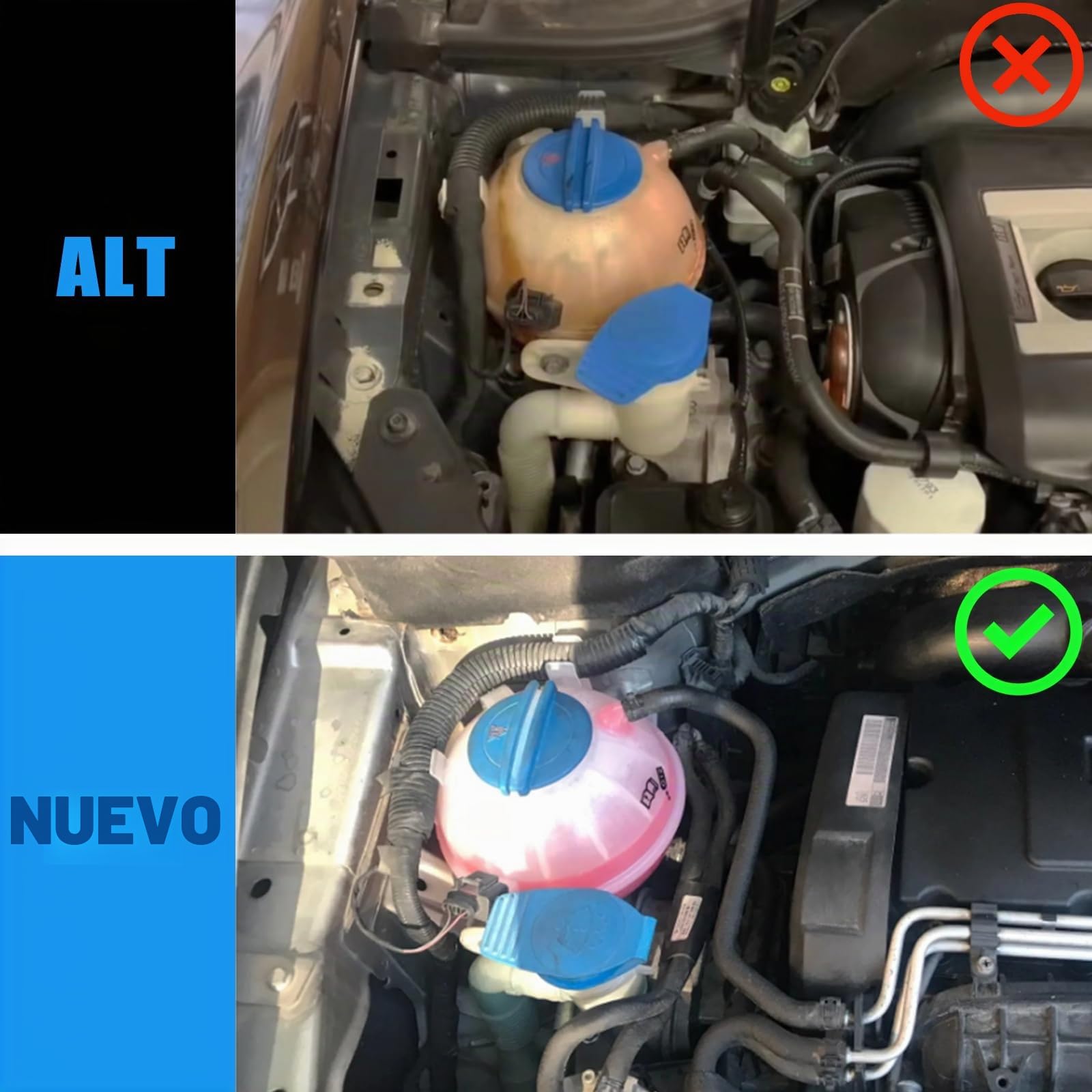 Para VW Golf 4 Bora Jetta 1997 – 2005 Audi A3 TT Seat Depósito de compensación del radiador 1J0121403B con tapa.