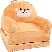 Pssopp Children's Chair, Couch, Cartoon Sofa Bed for Reading, Foldable Children's Sofa Chair, Portable Sofa Chair for Girls and (Fold in Thirds)