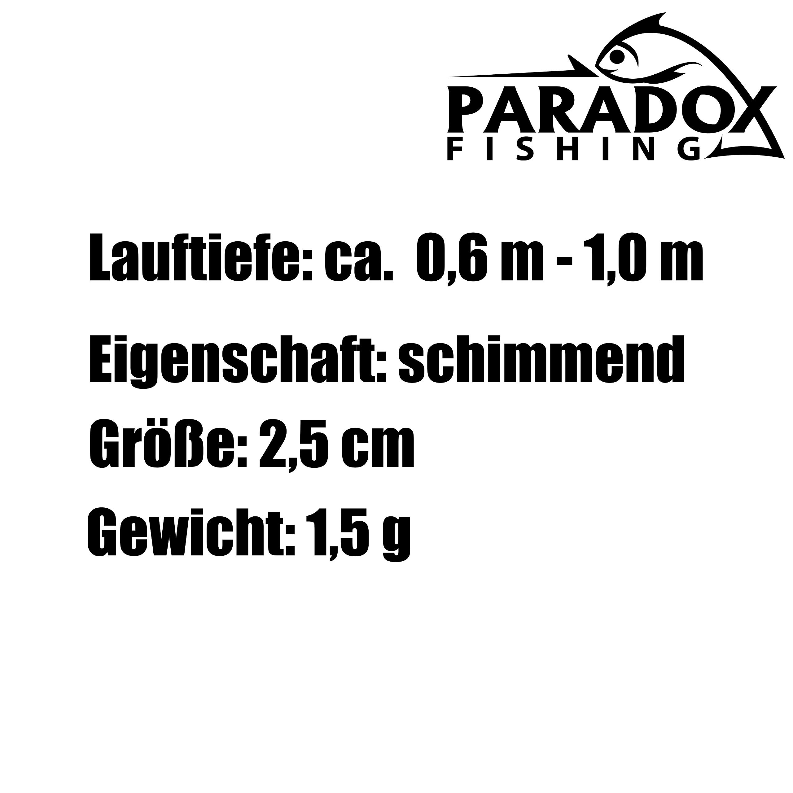 Paradox Fishing mini zestaw woblerów 5 woblerów (2,5cm 1,5g pływający głębokość robocza: 0,6m-1m) do łowienia pstrągów lub jako przynęta na okonie - wobler pstrąg okoń